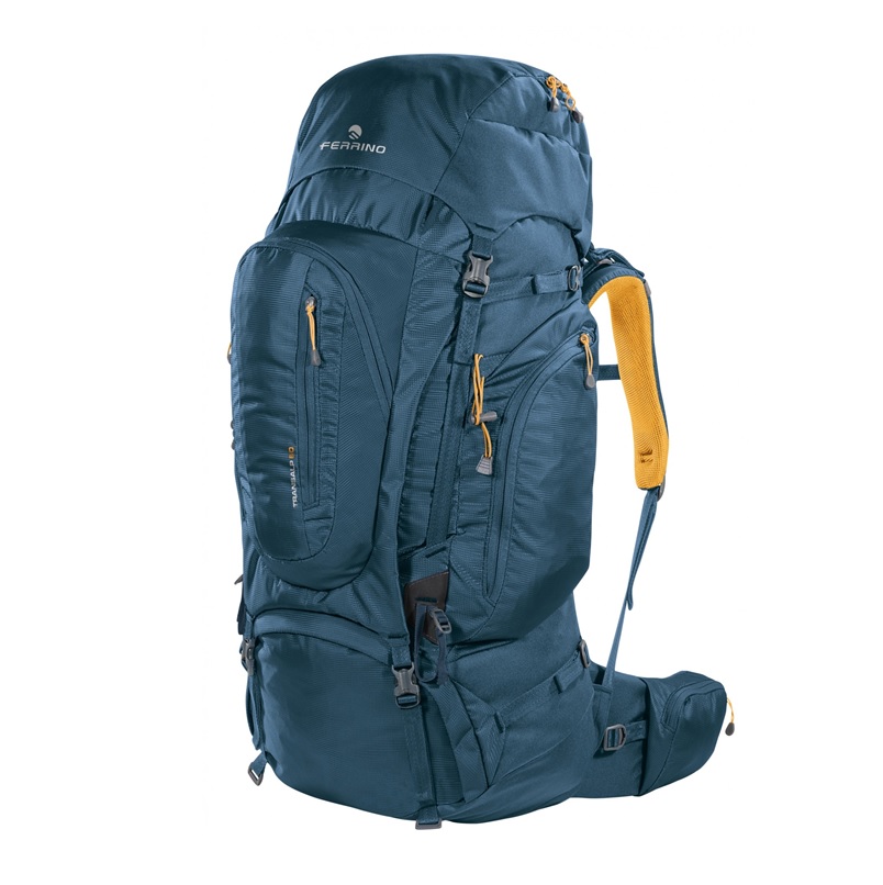 MORRAL FERRINO TRANSALP 60 L AZUL CON AMARILLO - Tienda Nómada