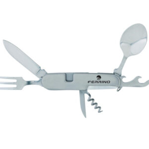 Cuchillo Ferrino multifunción con set de cubiertos